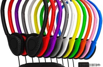 50 Pack Multi Color Kid's Wired Microphone On Ear Headphones, Individually Bagged, Disposable Headphones with Mic Ideal for Students in Classroom Libraries Schools, Bulk Wholesale